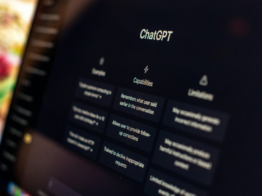 The ChatGPT interface on a screen